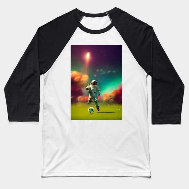 Astronaut play soccer football in space Baseball T-Shirt by MoEsam95